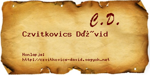 Czvitkovics Dávid névjegykártya